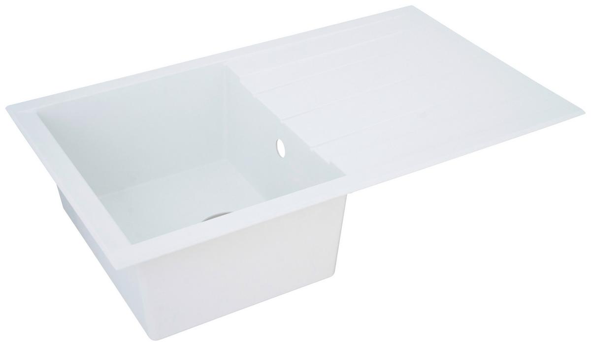 Spüle Respekta Houston Kunststein Bxt: 80x50 Cm - Weiß, Trend, Glas/Kunststoff (80/21/50cm) - Respekta