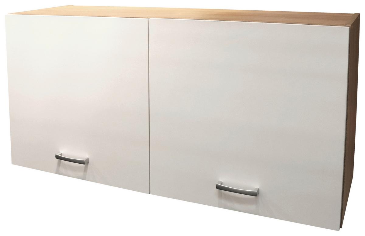 Küchenoberschrank Andy 100 Cm Weiß/eiche Dekor 2 Drehtüren - Weiß/Sonoma Eiche, Basics, Holzwerkstoff (100/50/31cm) - MID.YOU