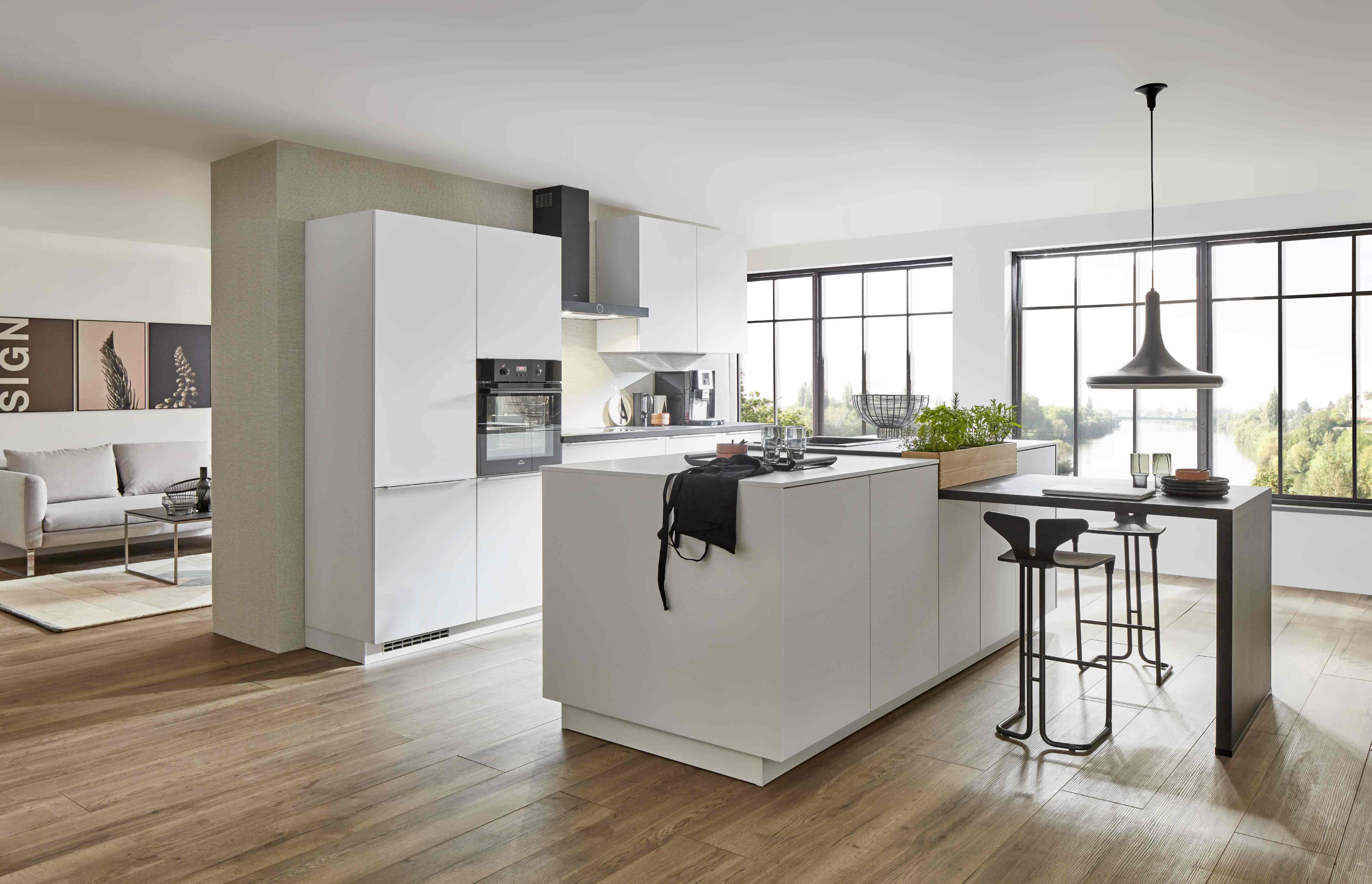Einbauküche Eastbourne Frei Planbar Mit Griffleiste Küche - Weiß, MODERN, Holzwerkstoff - Vertico