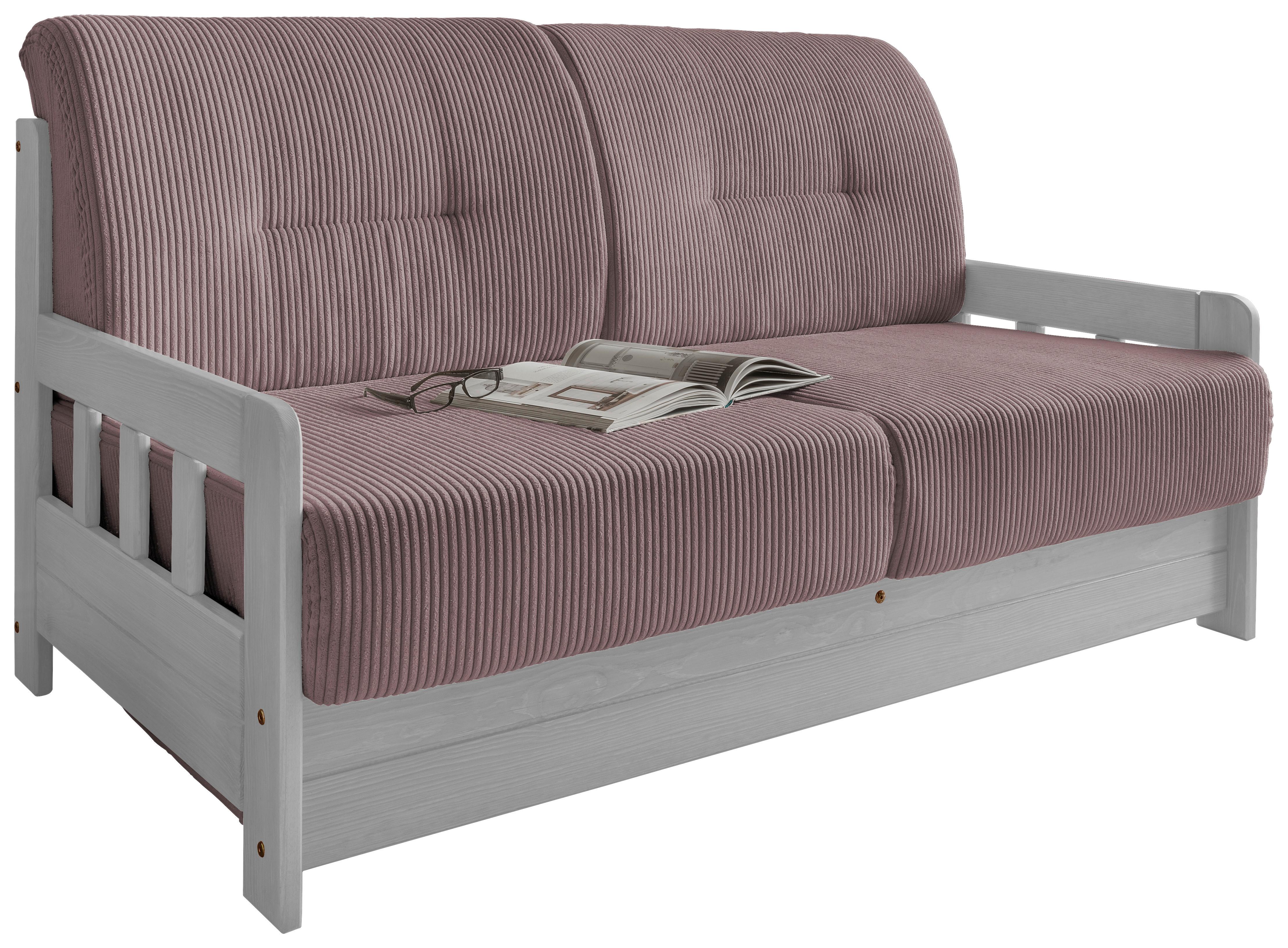 Schlafsofa Camino Weiß/Rosa B: 154 cm - Weiß/Rosa, MODERN, Holz/Textil (154/88/90cm) - Livetastic