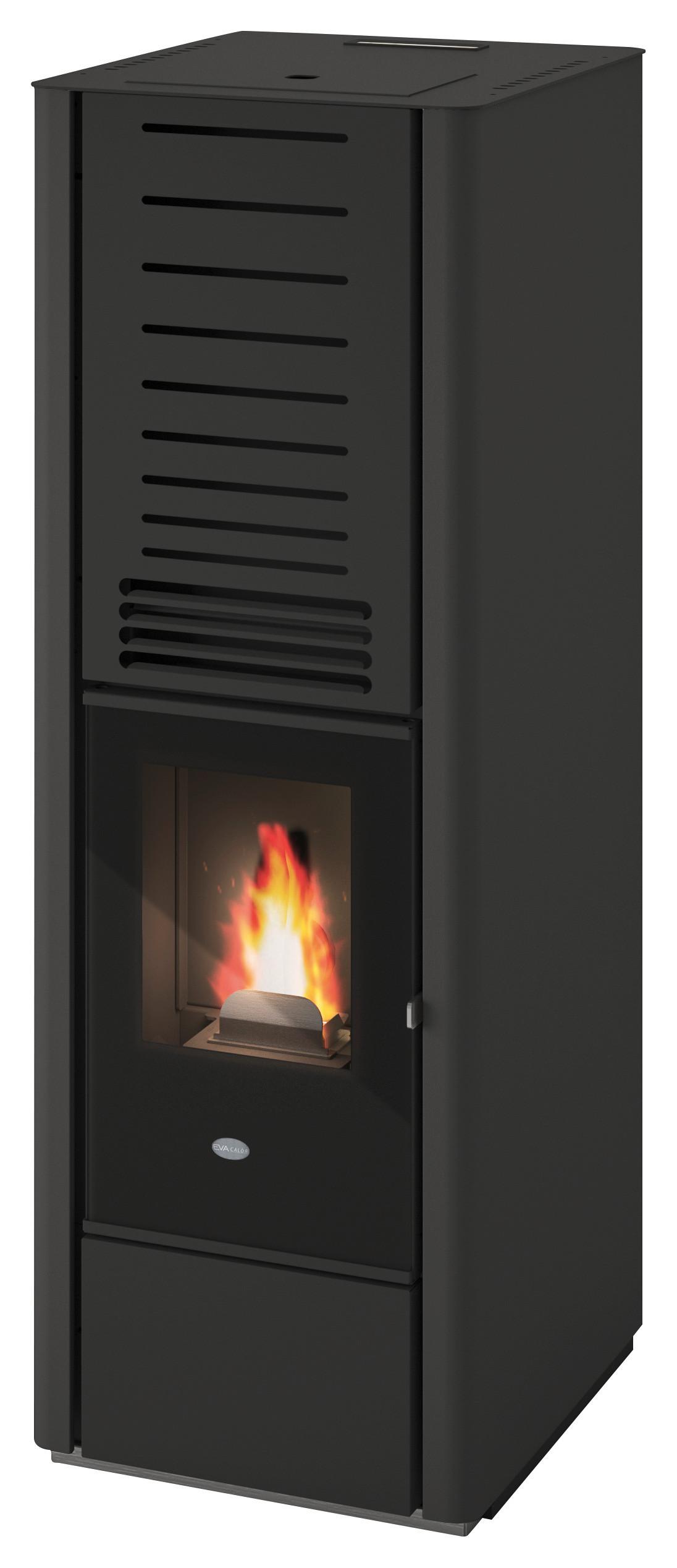 Pelletofen Karen Schwarz Metall 8 Kw - Schwarz, Basics, Metall (44/51,4/125,8cm)