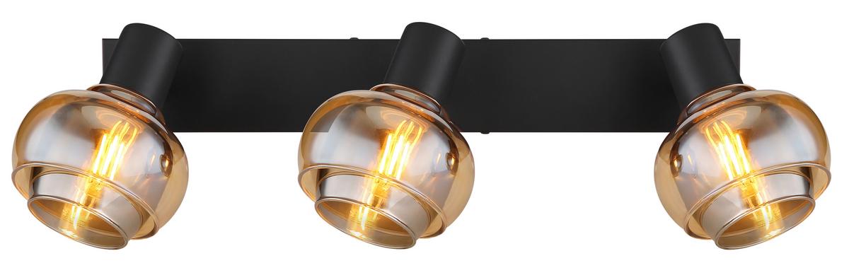 Strahler 54309-3b - Schwarz, Basics, Glas/Metall (41/10,5/13,5cm) - Globo