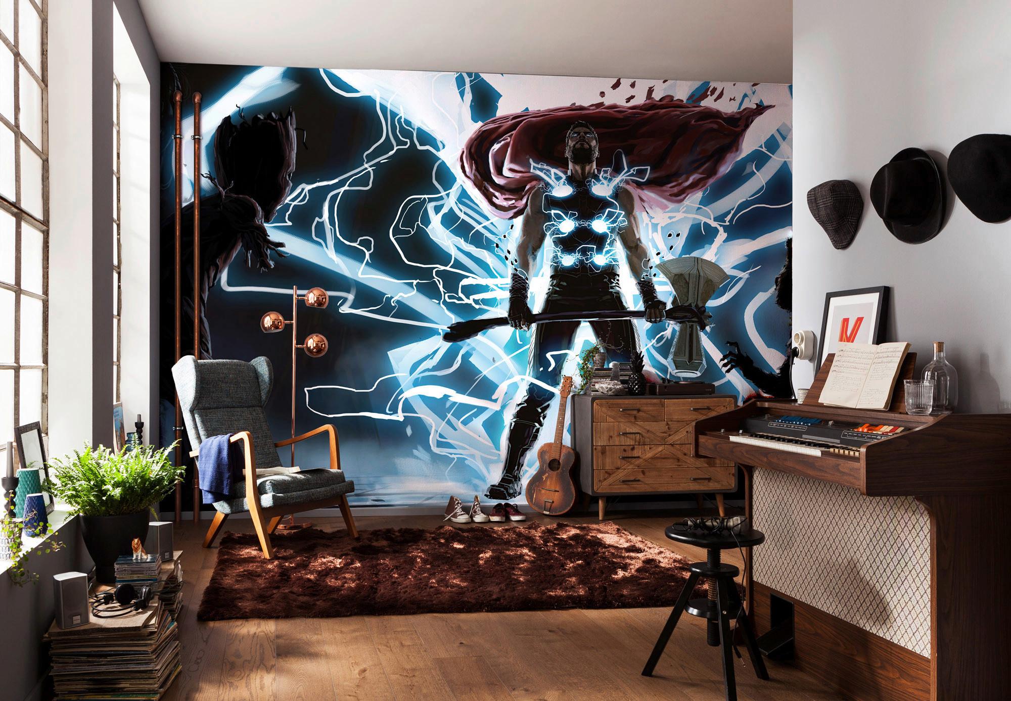 Fototapete Thor God Of Thunder - Multicolor, Trend, Textil (500/280cm)