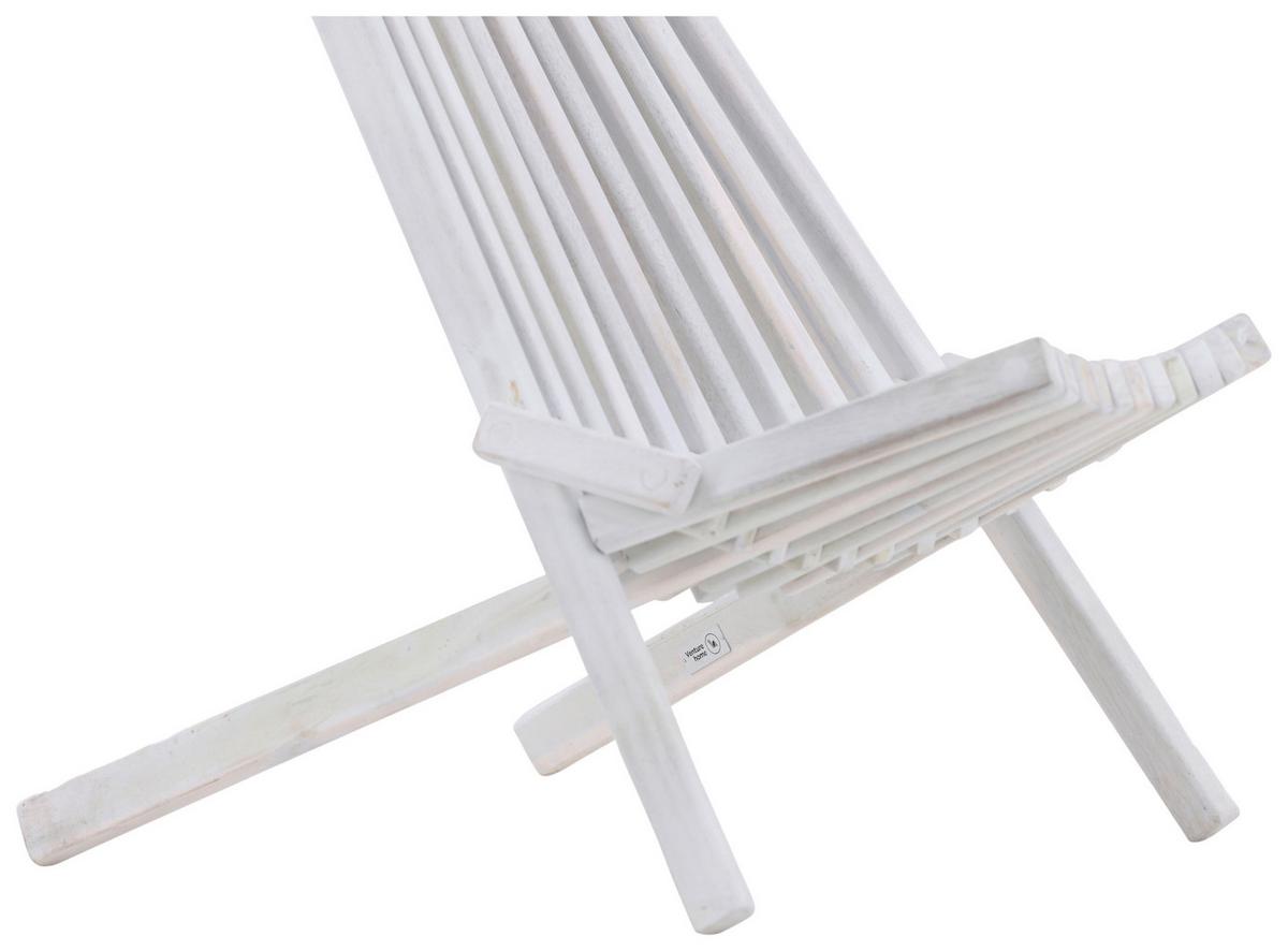 Strandsessel Wetterfest Asta Holz - Weiß, KONVENTIONELL, Holz (57/79/73cm) - Gardenson