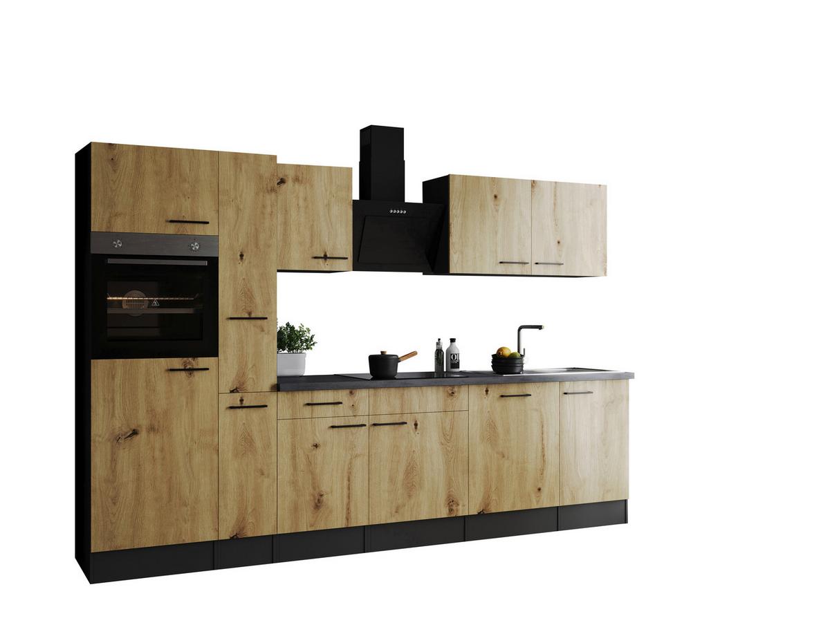 Küchenblock Oliver Artisan Dekor B: 310 cm - Eiche Artisan/Grau, Design, Holzwerkstoff (310cm) - Respekta