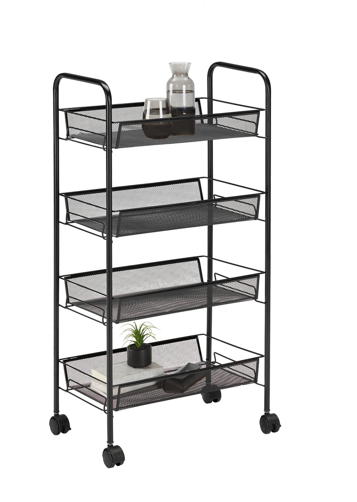 Univerzálny vozík Paul, *CENOVÝ TRHÁK* - černá, Moderní, kov/plast (44/85/26cm) - Based