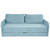 Schlafsofa Mit Bettkasten Milan Hellblau B: 203 Cm - Schwarz/Hellblau, Design, Textil (203/77/86cm) - MID.YOU