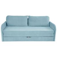 Schlafsofa mit Bettkasten Milan Hellblau B: 203 cm - Schwarz/Hellblau, Design, Textil (203/77/86cm) - MID.YOU