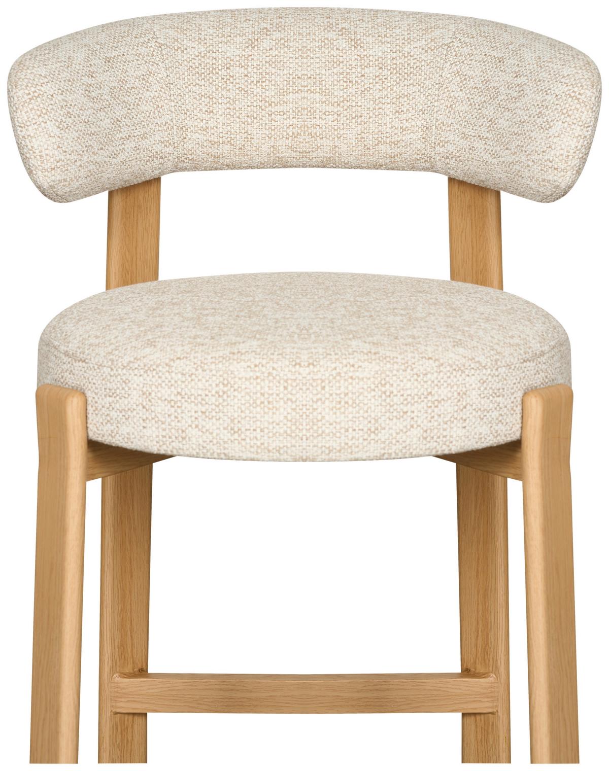 Barhocker Bilbao Eichefarben/Beige B: 52 cm - Eichefarben/Beige, MODERN, Textil/Metall (52/90,5/53,5cm) - Livetastic