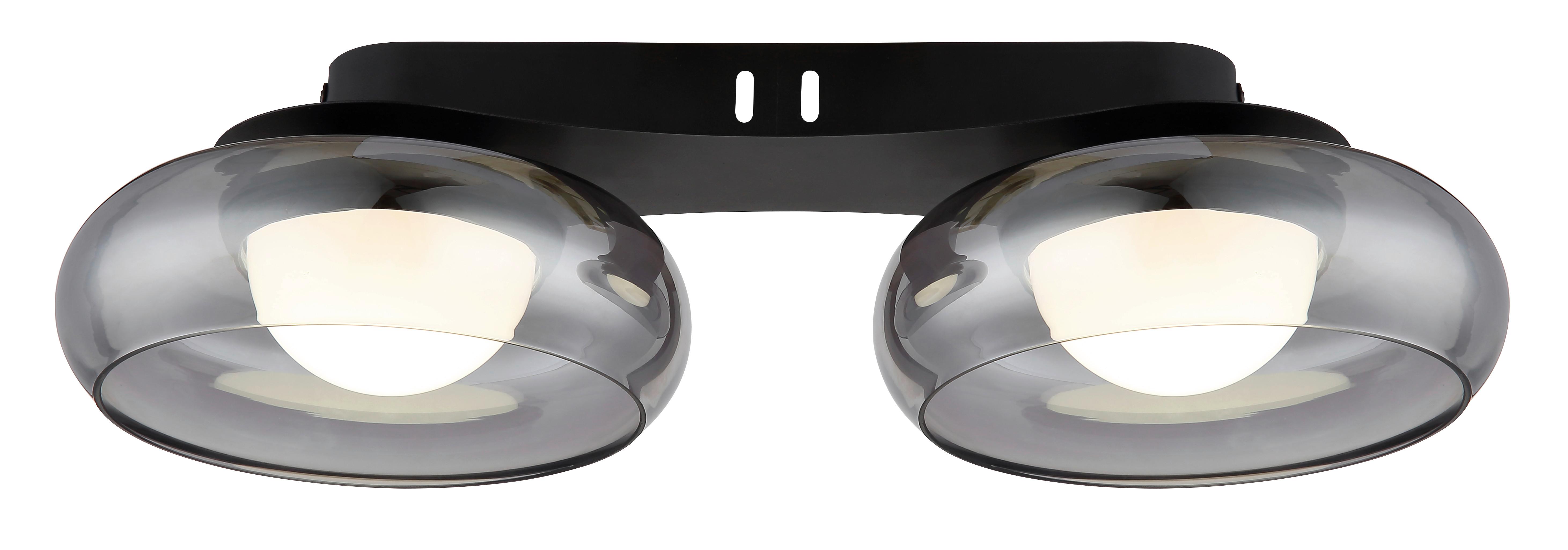 LED-Deckenleuchte 3000/4200/6000k - Schwarz/Weiß, Design, Glas/Kunststoff (45/20/10cm) - Globo