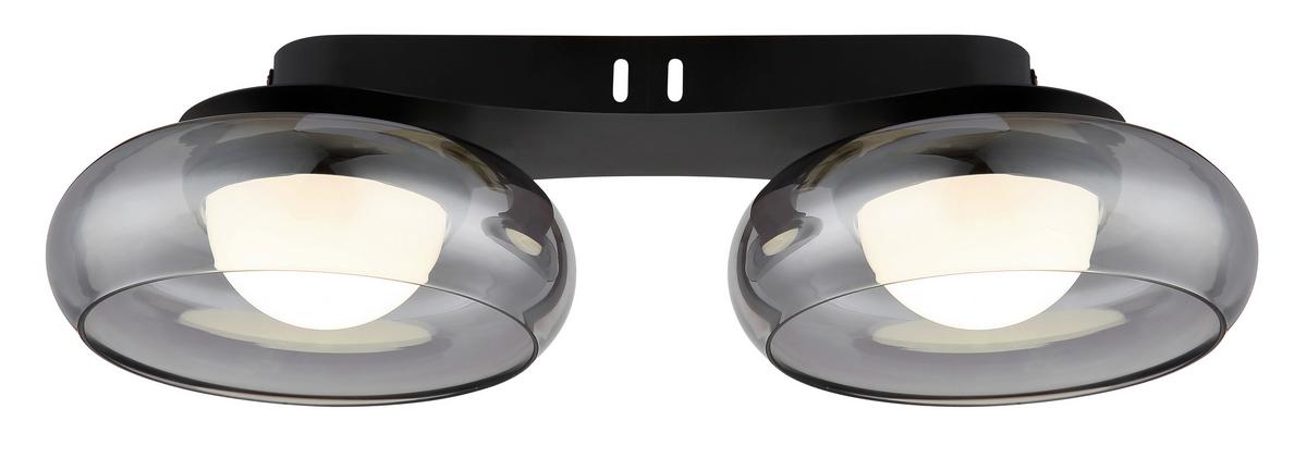 LED-Deckenleuchte 3000/4200/6000k - Schwarz/Weiß, Design, Glas/Kunststoff (45/20/10cm) - Globo