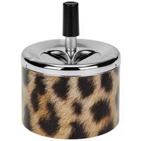 Aschenbecher Edith Metall Braun/schwarz/beige Ø 9,5 Cm - Beige/Schwarz, LIFESTYLE, Kunststoff/Metall (9,5/12cm) - Ondega