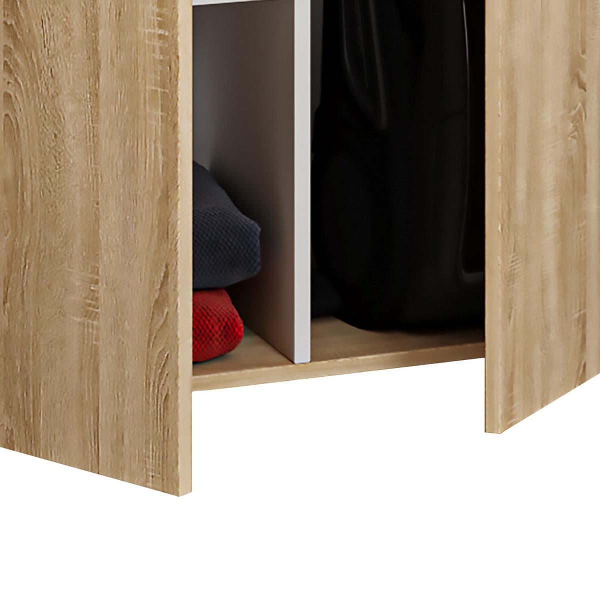 Mehrzweckschrank Lona Xxl Eiche Dekor Bxh: 70/223 Cm - Schwarz/Sonoma Eiche, MODERN, Holzwerkstoff (70/223/39cm) - MID.YOU