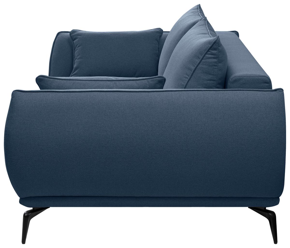 2-Sitzer-Sofa Cavo, Dunkelblau B: 208 cm - Schwarz/Dunkelblau, MODERN, Textil (208/86/118cm) - MID.YOU