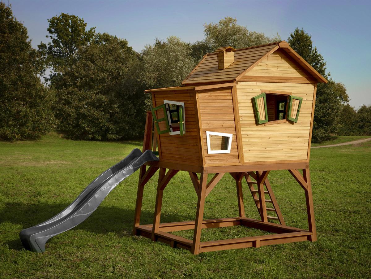 Spielturm A030.150.80 - Braun/Grau, KONVENTIONELL, Holz (432/288/193cm) - Ambia Garden