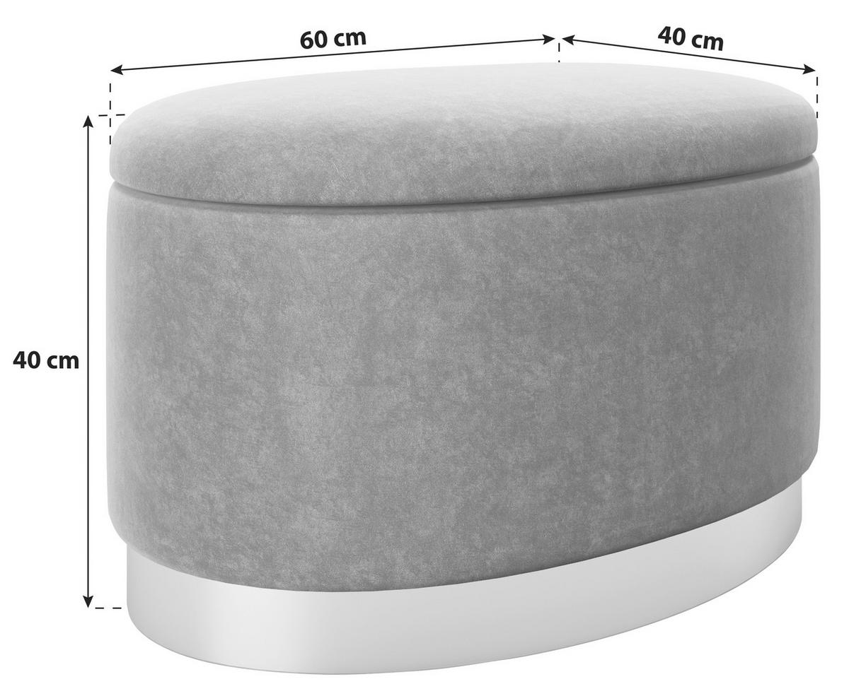 Hocker Rosanne Textil Blau Sitz Gepolstert H: 40 Cm - Goldfarben/Dunkelblau, LIFESTYLE, Textil (60/40/40cm) - Playboy