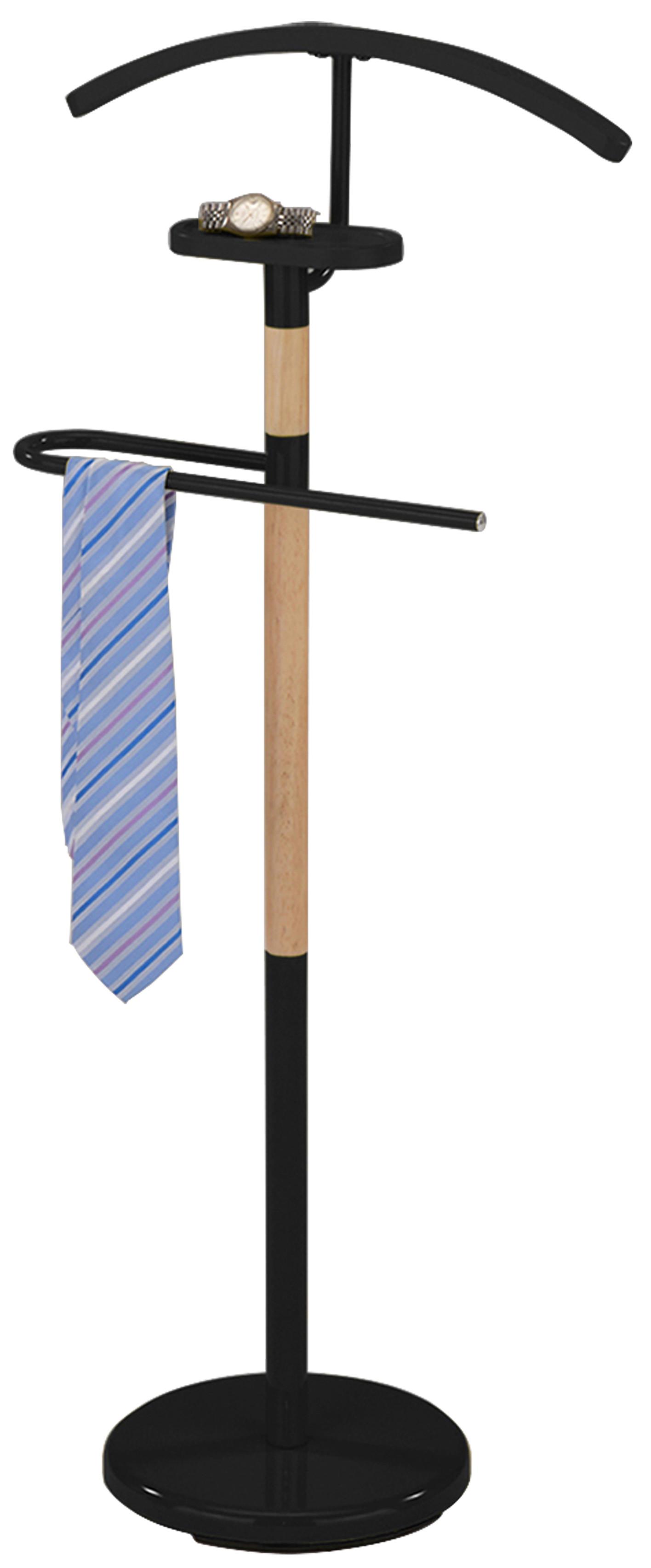Nemý sluha MICHA - čierna/prírodná farba, Konventionell, kov/drevo (46,5/112/28,5cm) - Mömax