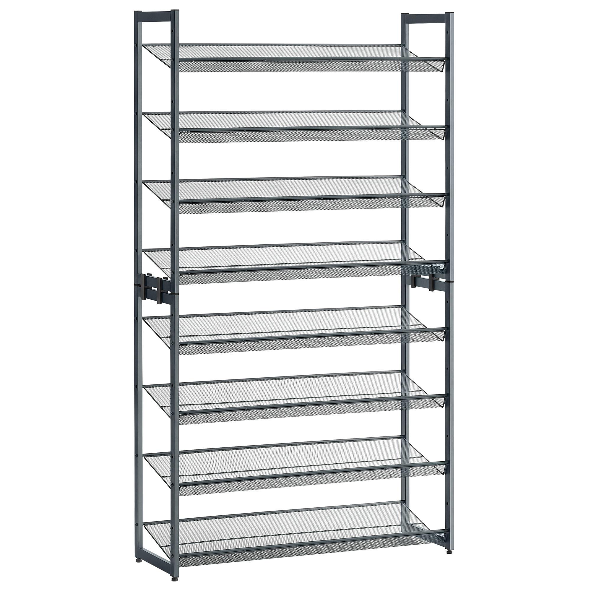 REGÁL NA TOPÁNKY DAN 2 - čierna/sivá, Trend, kov (92.5/163.5/30.7cm) - Boxxx