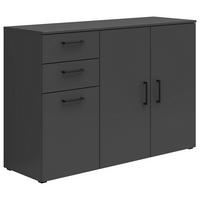 Komoda MULTISTAURAUM š: 120 cm - černá/barvy grafitu, Moderní, kompozitní dřevo/plast (120/83/40cm)