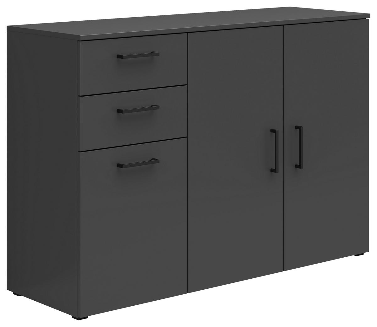 Komoda MULTISTAURAUM š: 120 cm - černá/barvy grafitu, Moderní, kompozitní dřevo/plast (120/83/40cm)