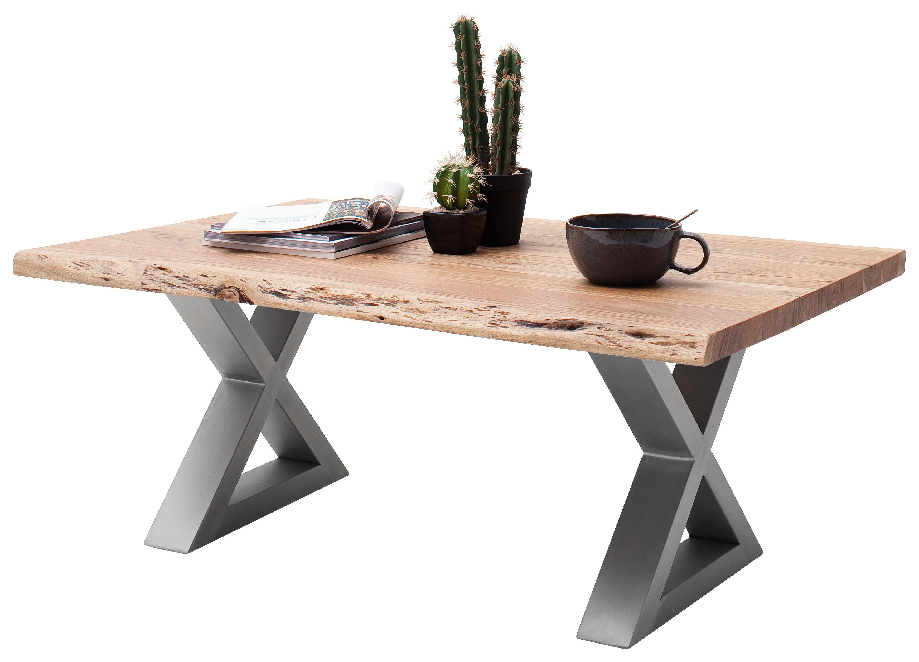 Couchtisch Holz Massiv Cartagena Akazie/Edelstahlfarben