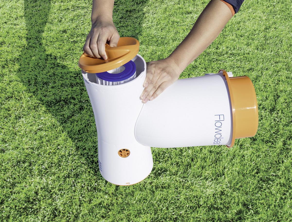 Skimmer 680gal Korb Herausnehmbar 2 574l/H 58462 - Orange/Weiß, MODERN, Kunststoff (2574l) - Bestway