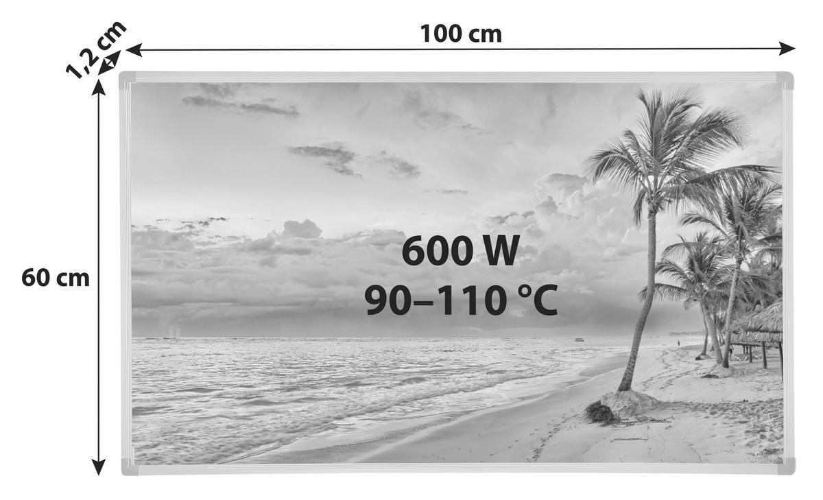 Infrarot Heizung 600 W Beach 100x60 Cm - Multicolor, Basics, Metall (100/60/2,2cm) - Homezone
