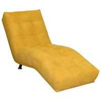 Relaxačné ležadlo Isabella, tmavožlté - horčicovožltá/chrómová, Modern, kov/textil (68/88/164cm)