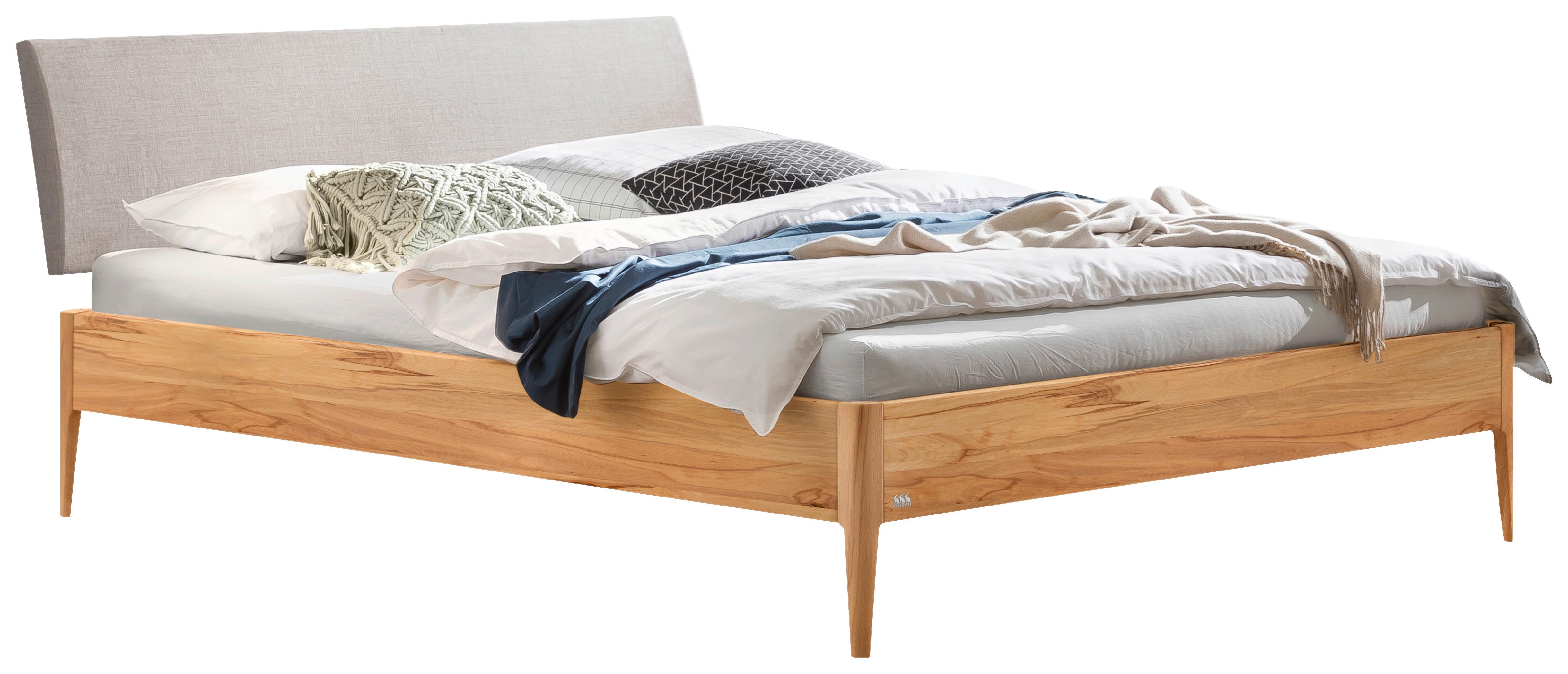 Bett Fanano Buchefarben 140x200 cm - Buchefarben/Hellgrau, KONVENTIONELL, Holz/Textil (140/200cm) - Hasena