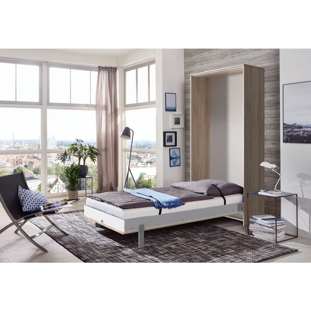 Schrankbett mit Lattenrost 90x200 Juist, Eiche Dekor