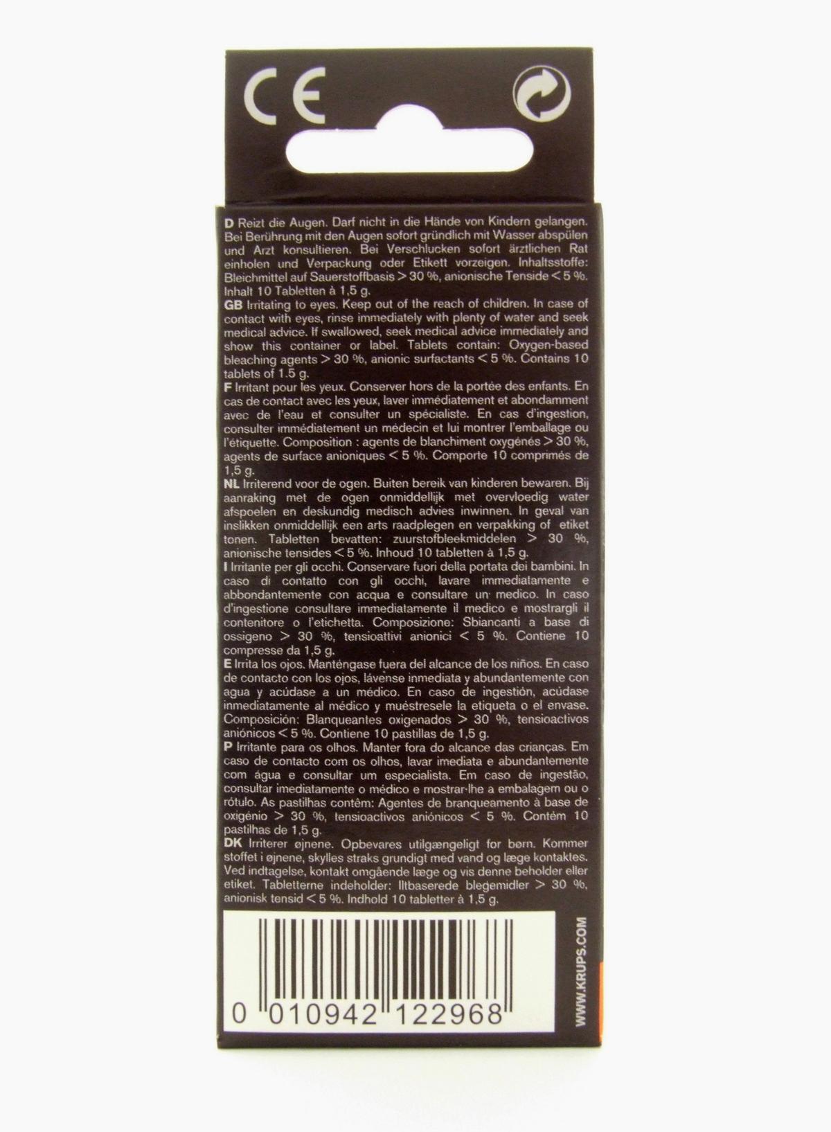 Reinigungstabletten für Krups Vollautomaten 10 Stk. - Basics, Kunststoff (1/5/13cm) - Krups