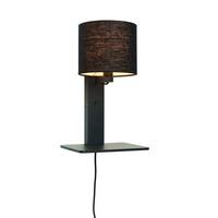 Wandleuchte Andes/W1/B/1815/B - Schwarz, Trend, Holz/Textil (19/24/36cm) - Good & Mojo