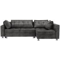 Ecksofa Mit Schlaffunktion + Bettkasten Francesco Grau - Chromfarben/Dunkelgrau, MODERN, Textil (266/167cm) - Livetastic