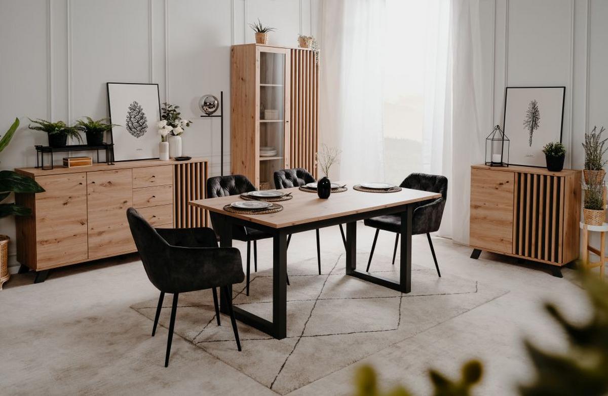 Sideboard mit Einlegeböden 160 cm Medan Anthrazit/Eiche Dekor - Anthrazit/Eiche Artisan, LIFESTYLE, Holzwerkstoff (160/85/40cm) - MID.YOU