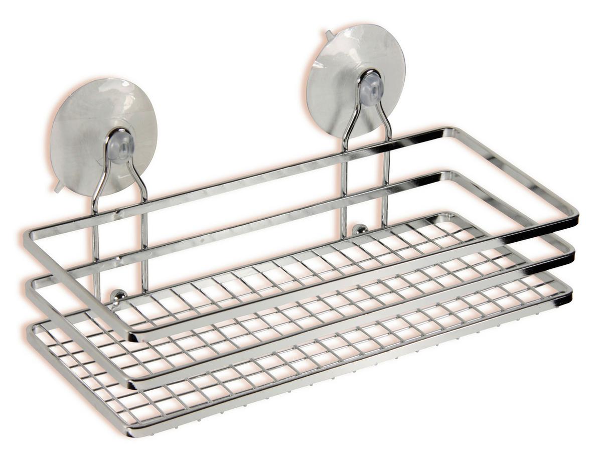 Duschregal 1 Ablage Rechteckig 25x10cm Milano - Silberfarben, KONVENTIONELL, Metall (25/10/11,5cm) - Ondega