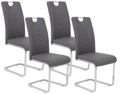 Schwingstuhl Ruby S Grau gepolstert 4er-Set