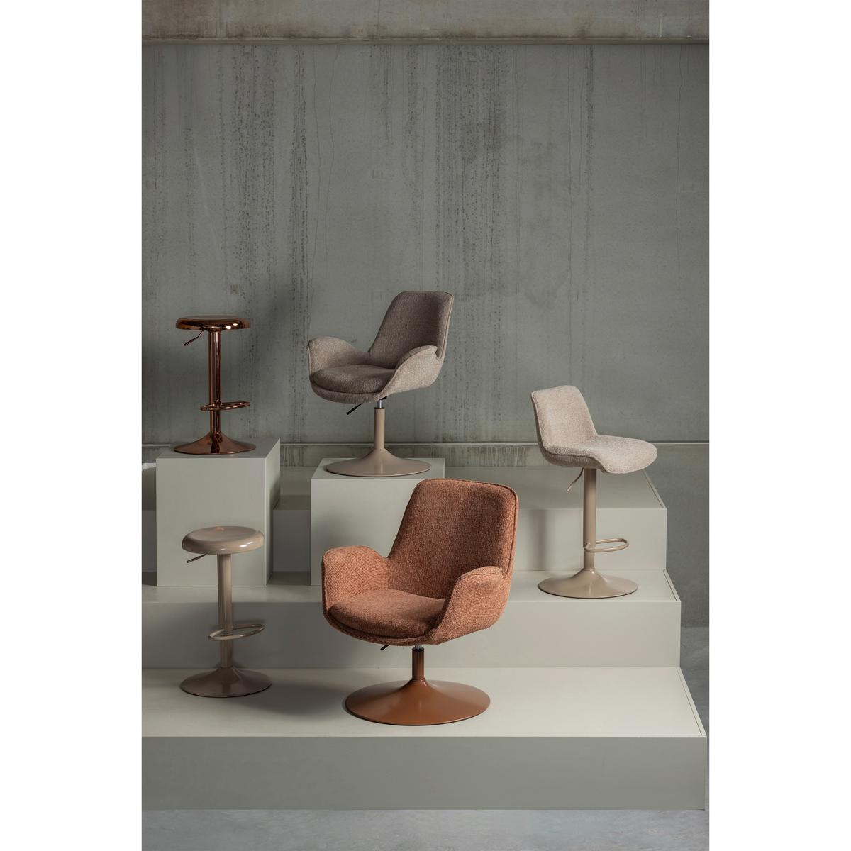 Barhocker Marten Sandfarben B: 45cm - Sandfarben, MODERN, Textil/Metall (45/110/50cm) - Livetastic