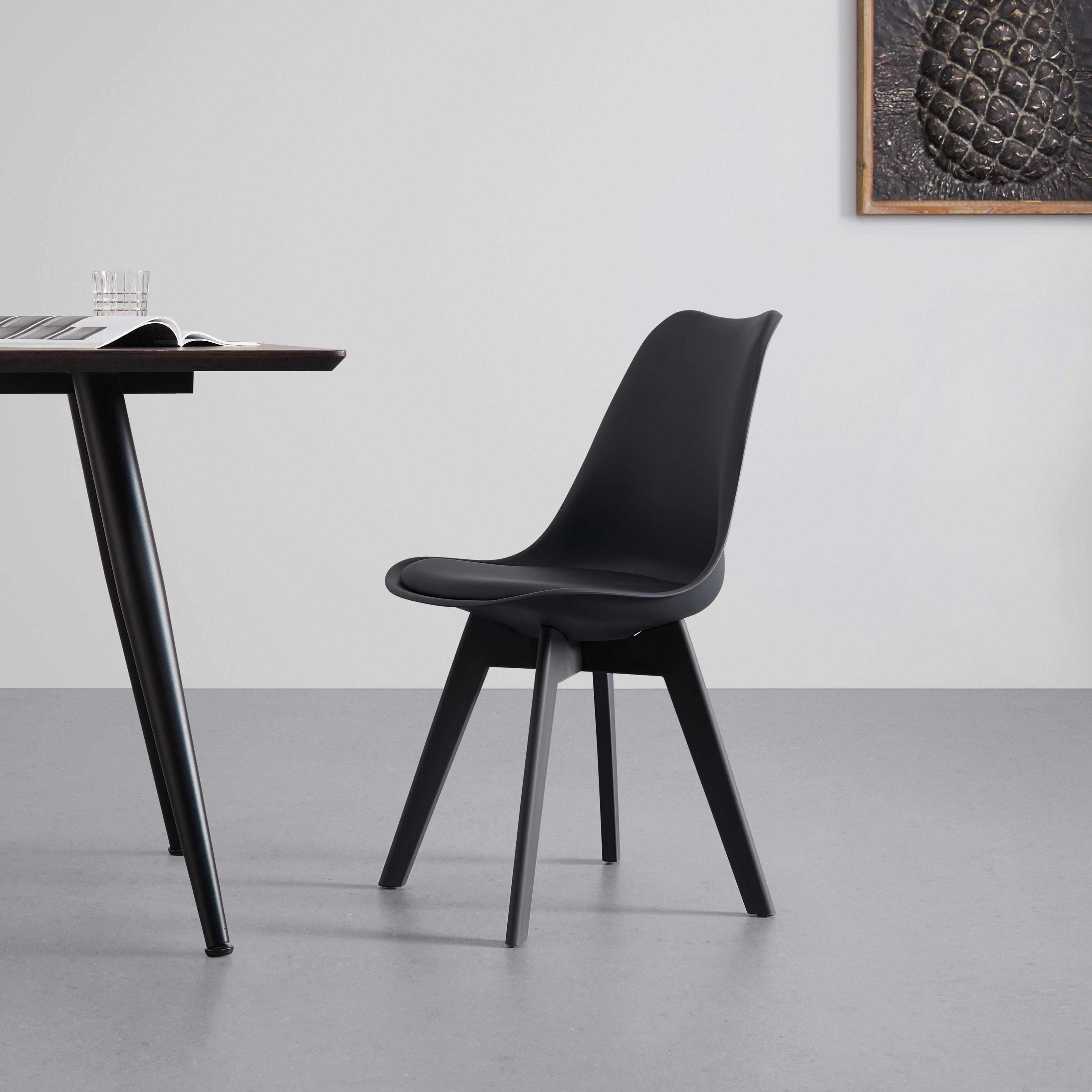 Židle Mia Černá - černá, Moderní, textil/plast (50/84/54cm) - P & B