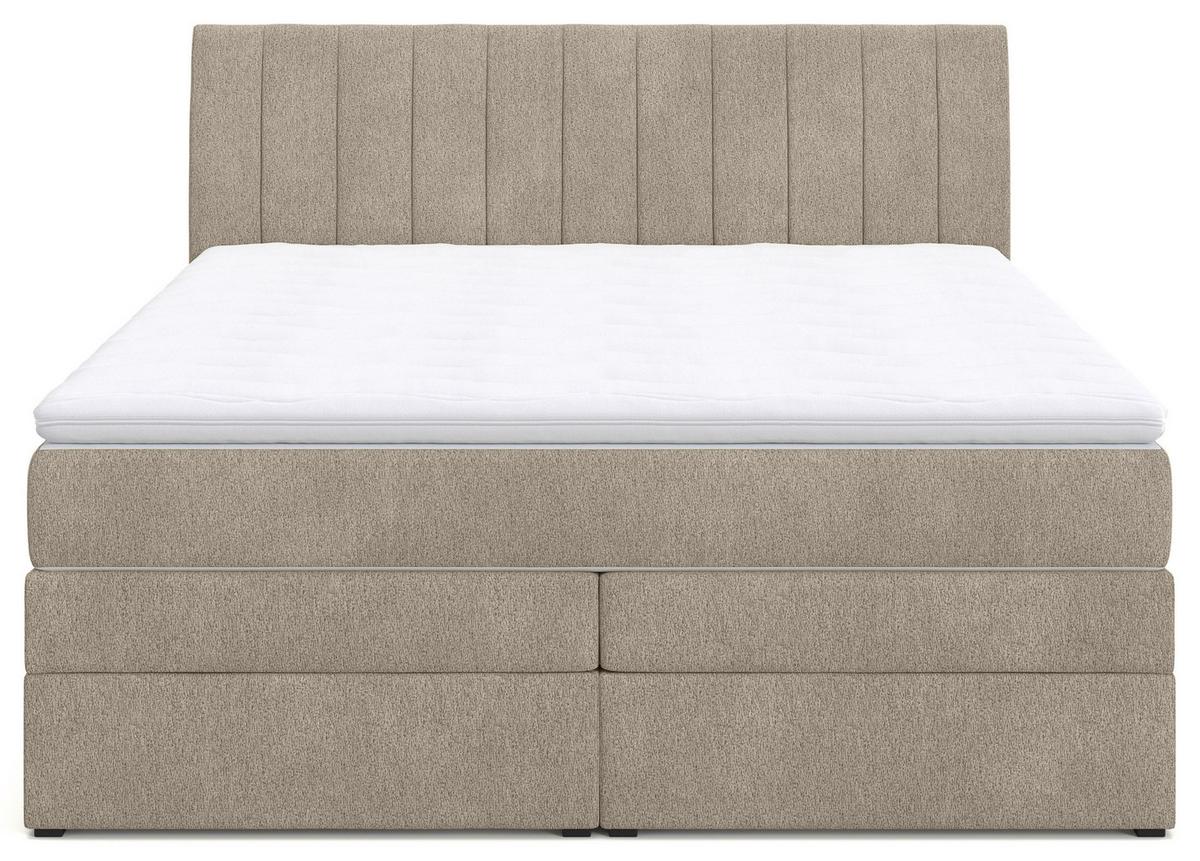 Boxspring Ágy Shark Bxb 160/200 Cm - bézs, Modern, faalapú anyag/textil (160/200cm)