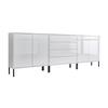 Sideboard Mailand 5 B: 237 cm Weiß - Weiß Hochglanz/Anthrazit, MODERN, Holzwerkstoff (237/86/33cm) - MID.YOU