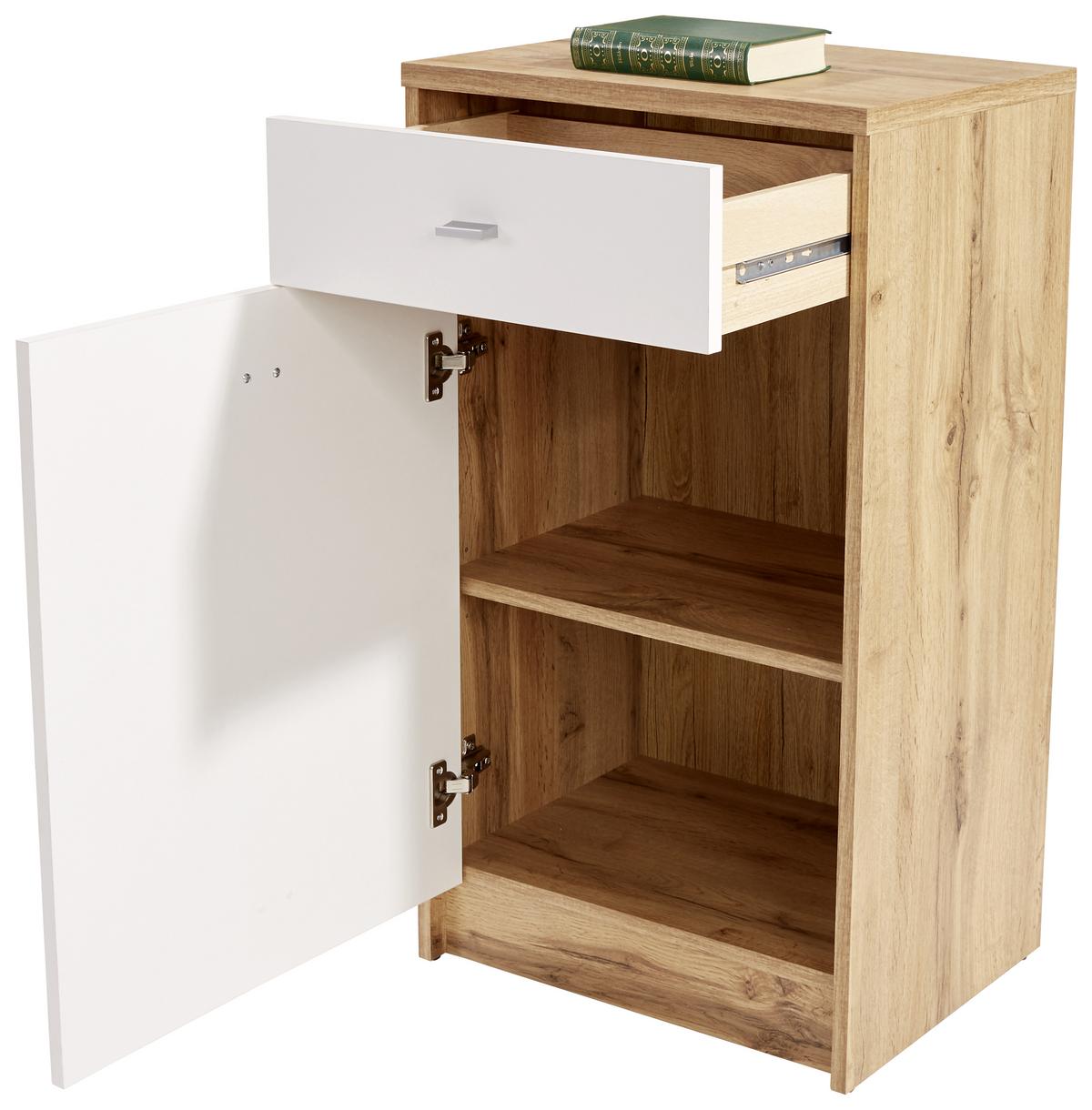 Kommode B 50cm 4-You New, Wotan Eiche Dekor/Weiß - Eichefarben/Weiß, MODERN, Holzwerkstoff (50/85,4/34,6cm)