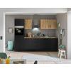 Küchenblock Turin Schwarz/eiche Dekor B: 280 Cm - Schwarz/Eiche Artisan, Basics, Holzwerkstoff (280cm) - MID.YOU