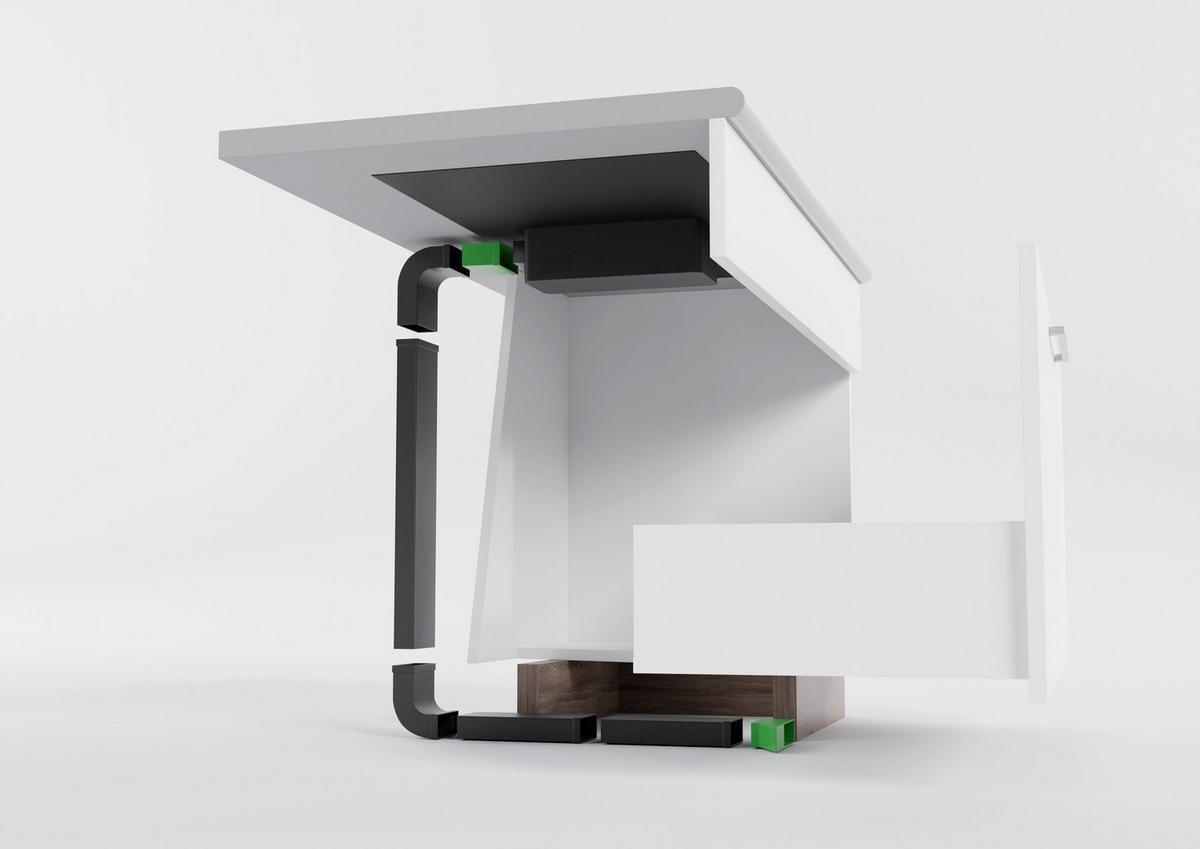 Kochfeld-dunstabzug-kombi Hixi84700uf             -Beko- - Schwarz, MODERN, Glas (82/22,7/52cm) - Beko