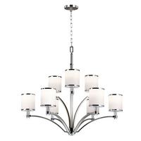 Csillár Fe-Prospect-Park9 - krómszínű/nikkelszínű, Design, üveg/fém (91.7/99.7cm) - Elstead Lighting
