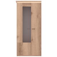 Vitrin Vancouver - tölgyfa színű, Modern, faalapú anyag/Üveg (88/198/38cm)