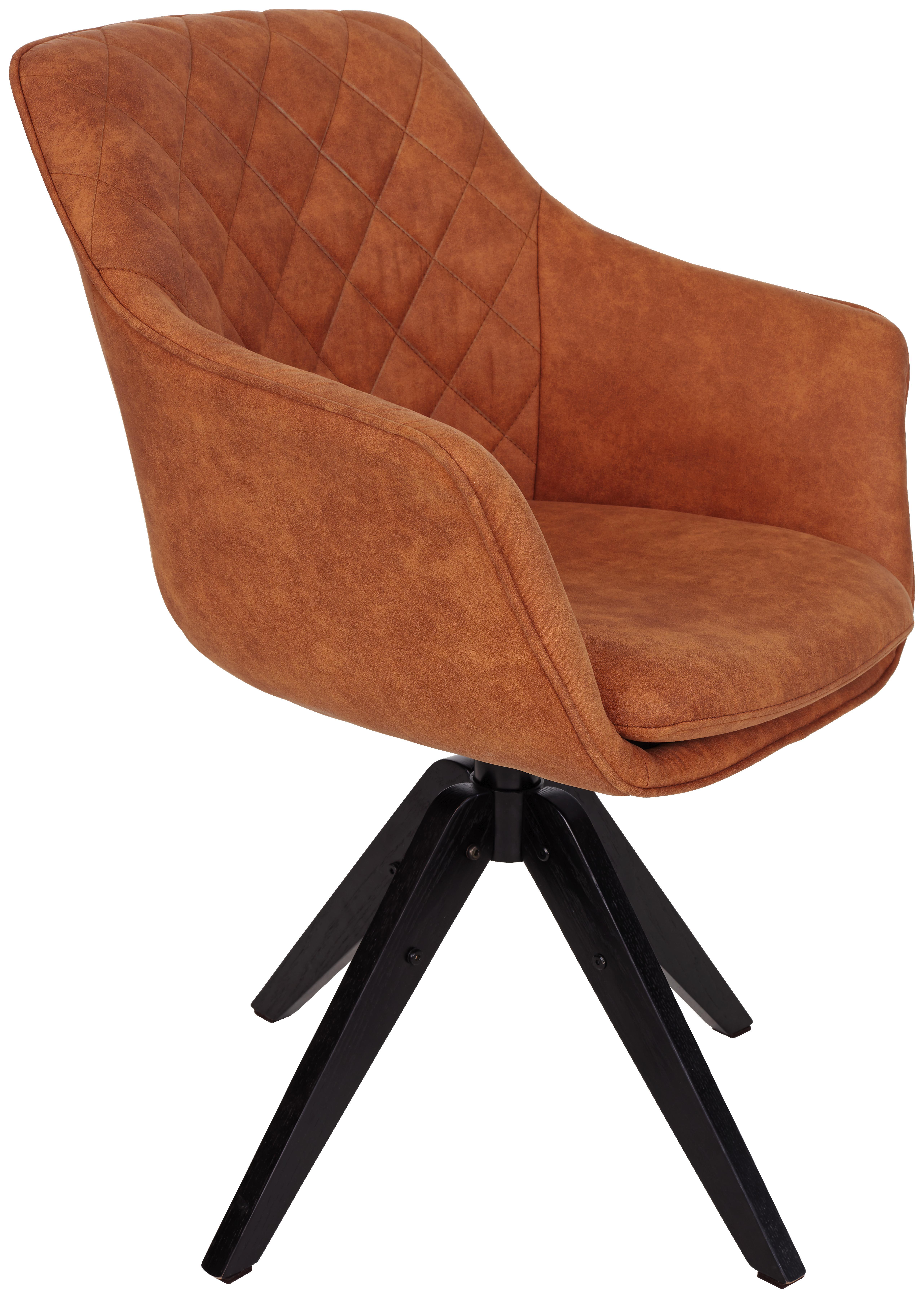 Stuhl Bellini B: 60 cm Braun - Schwarz/Braun, MODERN, Holz/Textil (60/88/57,5cm) - Luca Bessoni