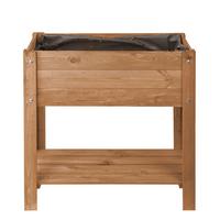 Hochbeet Echtholz Kiefer mit Ablage 80,5x78,5x40 cm Braun - Basics (80,5/78,5/40cm)