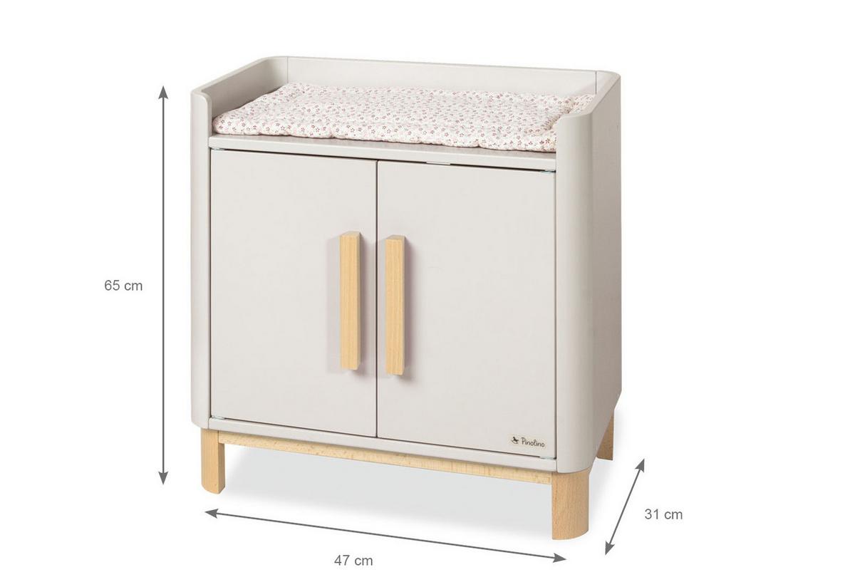 Puppenwickelkommode Buche LxBxH: 47x31x47 cm - Beige/Naturfarben, Basics, Holz (47/31/47cm) - Pinolino