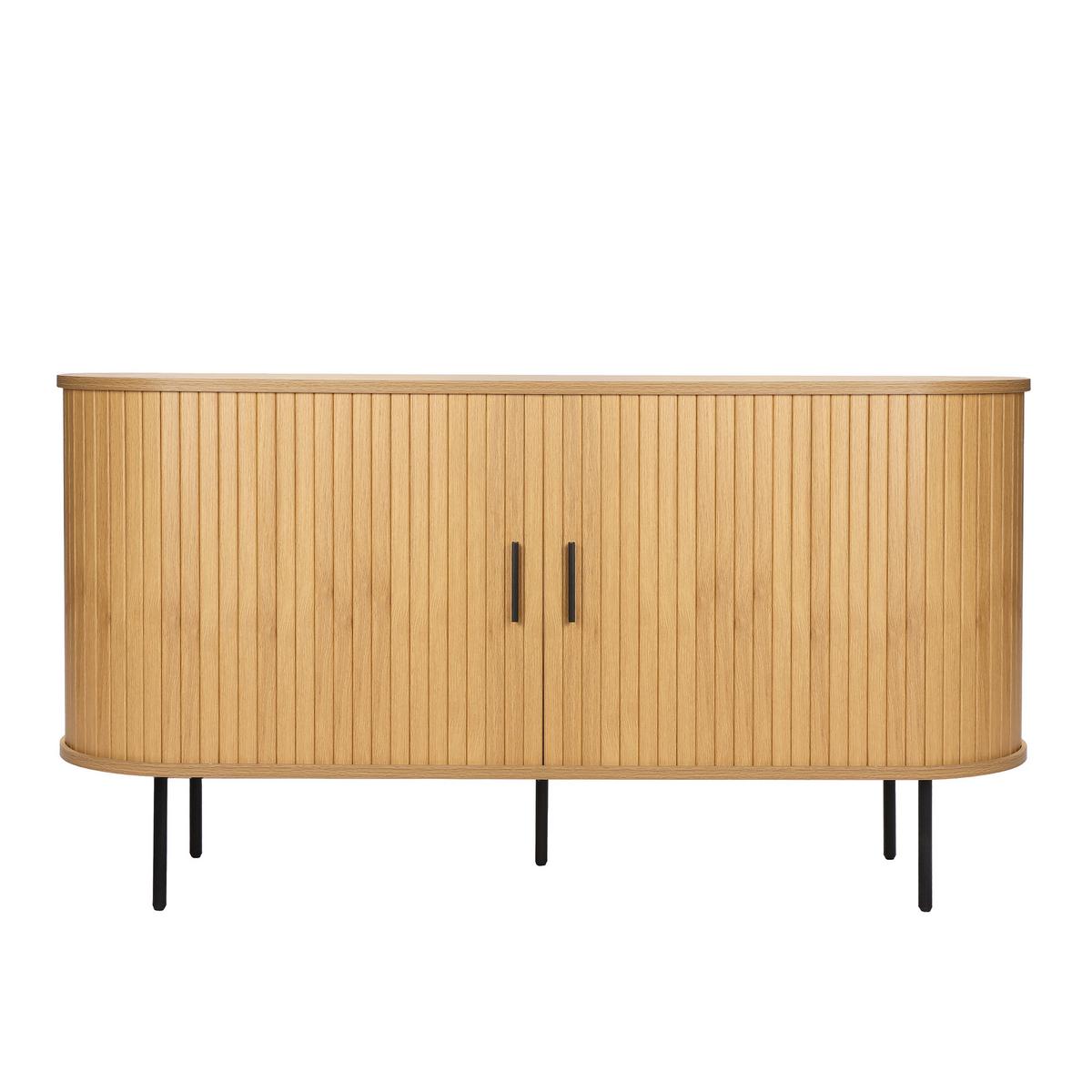 Sideboard Naturfarben/schwarz, B: 140cm - Schwarz/Naturfarben, Design, Holzwerkstoff (140/76/40cm) - Livetastic