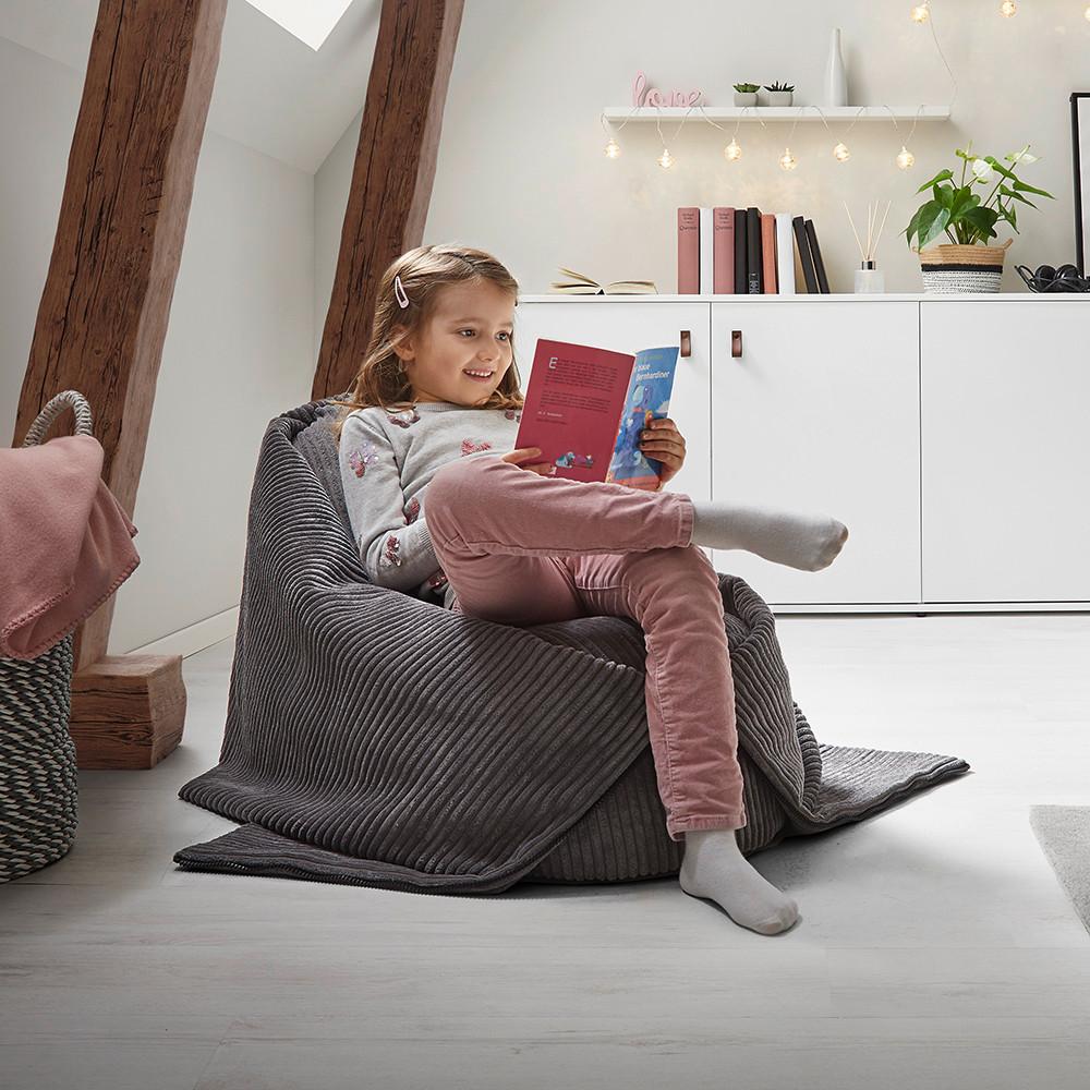 Sedací vak CAPRI tmavě šedá - tmavě šedá, Moderní, textil (45/50/80cm) - Bessagi Kids